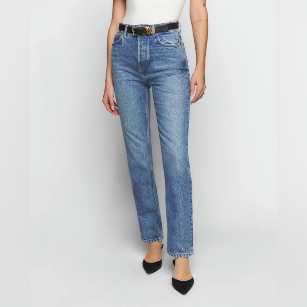 Reformation Cynthia High Rise Straight Jeans in Colorado